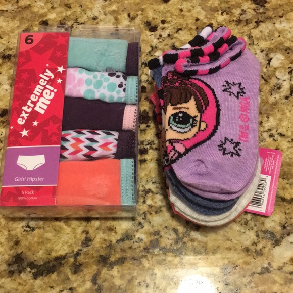 LOL Surprise Socks & Underwear 5-Pk Each size 6 NEW 10 piece set Girls will love - Picture 2 of 4